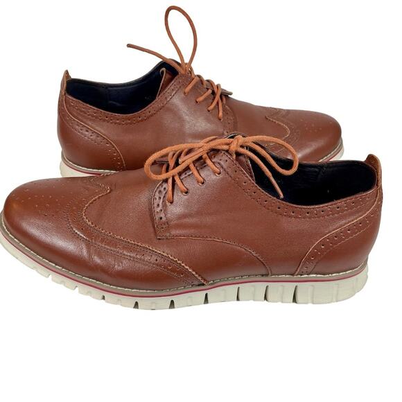 LAOKS Men's Brown Leather Wingtip Oxford Hybrid Dress Shoe Sz 10.5 Lace-Up - Picture 9 of 15